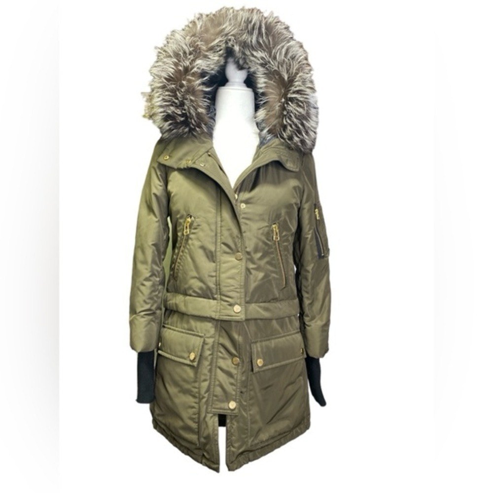Veronica Beard East End Convertable Fur Trimmed Down Parka
